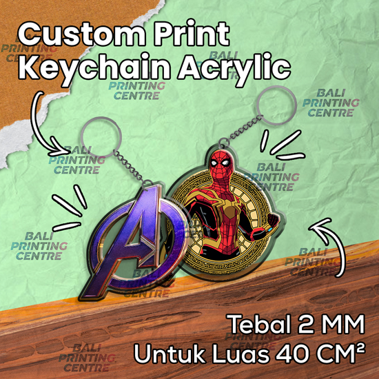 Gantungan Kunci Acrylic 2mm Flatbed custom 