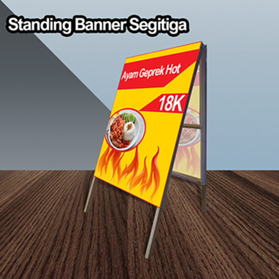 Standing Banner Segitiga Korchin 70×100