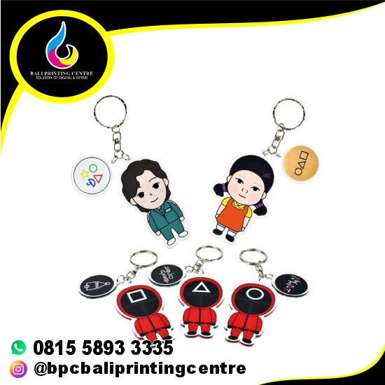 Gantungan Kunci Acrylic 2mm Flatbed Custom