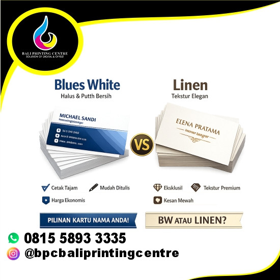 Print Paket Kartu Nama Linen , BW