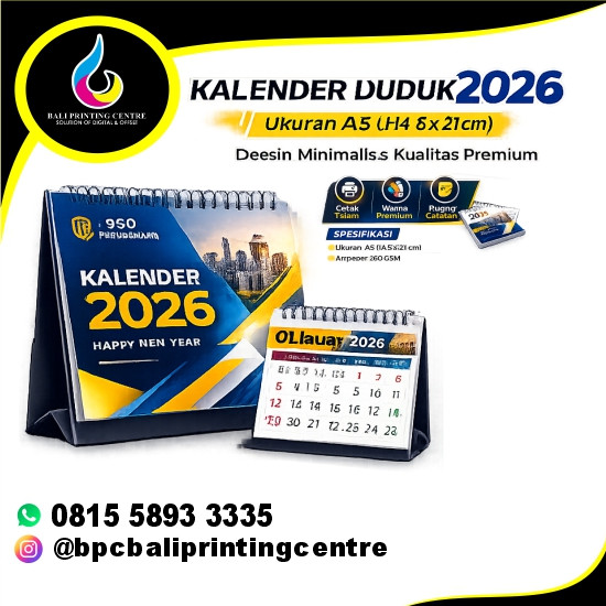 Kalender Duduk A5 Tatakan Hard Cover