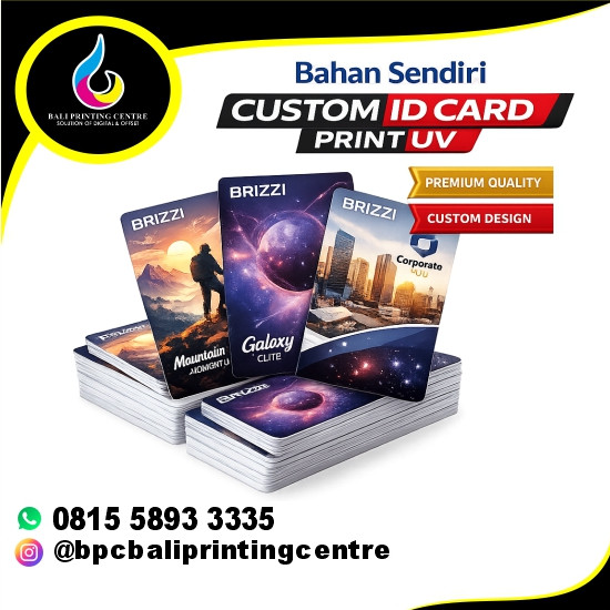Print ID Card UV Flatbed bahan sendiri