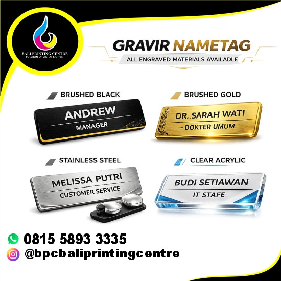 Gravir Saja Bahan Sendiri Nametag