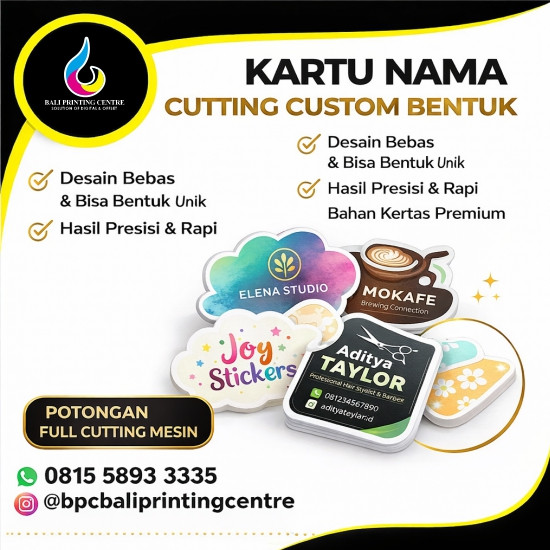 Print Paket Kartu Nama Cutting Digital A3