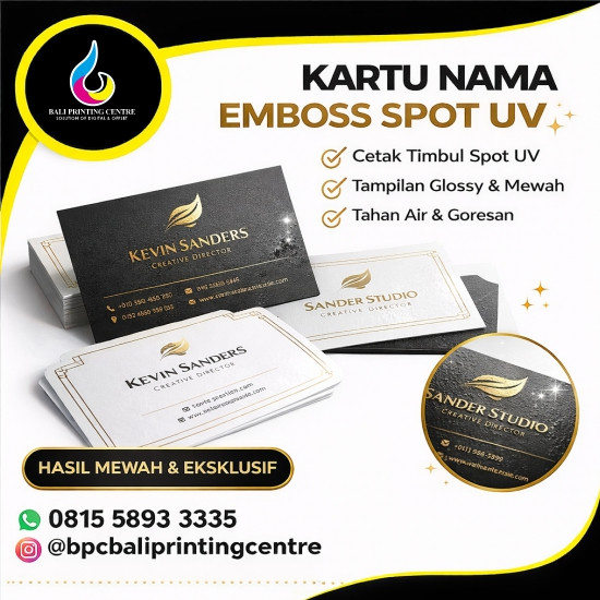 Print Paket Kartu Nama Embos Spot UV( NEW PRODUK )