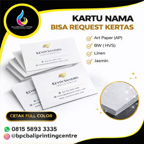 Print Paket Kartu Nama Request Kertas