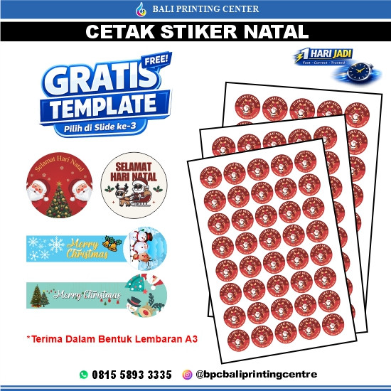 New Cetak Stiker Label Natal