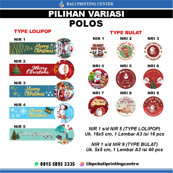 New Cetak Stiker Label Natal