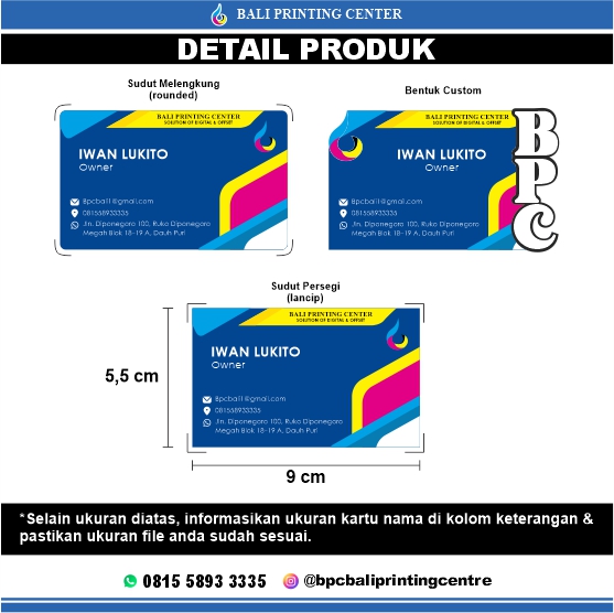 New Cetak Kartu Nama Custom