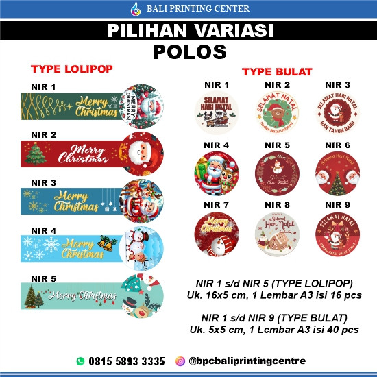 New Cetak Stiker Label Natal